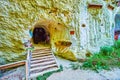 The entrance to the small chapel of Bakota Cave Monastery, Bakota, Ukraine Royalty Free Stock Photo