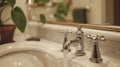 Tiny evenly spaced dots create a soft tactile surface on the faucet inviting touch and enhancing its brushed nickel