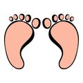 Tiny feet of newborn icon, icon cartoon