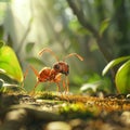 Tiny fighter Ants looking for food. Generate Ai