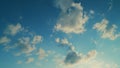 Tiny Fluffy Clouds In Sunny Day. Puffy Fluffy White Clouds. Cumulus Cloud Cloudscape. Atmosphere.