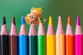 Tiny Frog in colors pencil Royalty Free Stock Photo