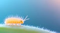 A Tiny Fuzzy Caterpillar on Leaf Royalty Free Stock Photo