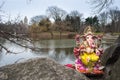 Tiny Ganesha Idol, The Lake, Central Park, New York City Royalty Free Stock Photo