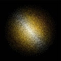 Tiny gold glittering spangles, sparks, splatter or night sky with golden stars vector pattern. Hand drawn spray, splash, specks