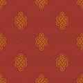 Vector seamless pattern with traditional buddhist symbol of fortune