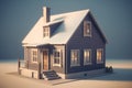 Tiny gray house. Generate Ai Royalty Free Stock Photo