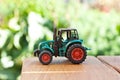 Tiny green tractor