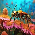 Tiny Guardians: A Macro Capture of Soldier Beetles Protecting Their Territory