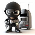 Tiny Hacker Bank Robbery Character . Generative AI