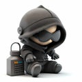 Tiny Hacker Man Character . Generative AI