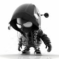 Tiny Hacker Man Character . Generative AI