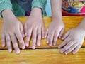 Tiny hands of a small child Royalty Free Stock Photo