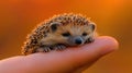 Tiny hedgehog resting on a finger Royalty Free Stock Photo