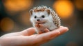 Tiny hedgehog resting on a hand Royalty Free Stock Photo