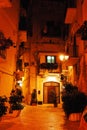Tiny historical streets in the nights Bari Italy Apuglia Royalty Free Stock Photo