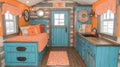 Tiny Home Interior Design, Rustic Coastal Charm Royalty Free Stock Photo