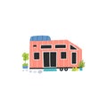 Tiny house on wheels with plants Royalty Free Stock Photo
