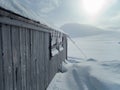 Tiny hut shelter in a mountain pass