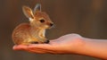 Tiny joey resting gently on a hand Royalty Free Stock Photo