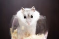 Tiny Jungar hamster gets out of glass