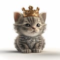 Tiny King Monster Cat. Generative AI Royalty Free Stock Photo