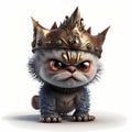 Tiny King Monster Cat. Generative AI Royalty Free Stock Photo