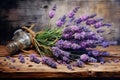 Tiny Lavender buds on board. Generate Ai Royalty Free Stock Photo