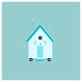 Tiny little house, mobile home on wheels Royalty Free Stock Photo