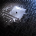 Tiny man in an endless maze Royalty Free Stock Photo