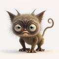 Tiny Monster Cat. Generative AI Royalty Free Stock Photo
