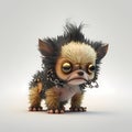 Tiny Monster Dog. Generative AI Royalty Free Stock Photo