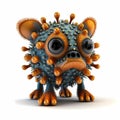 Tiny Monster Dog Virus. Generative AI Royalty Free Stock Photo