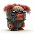 Tiny Monster Strong Dog. Generative AI Royalty Free Stock Photo
