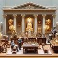A tiny museum displaying miniature artifacts Royalty Free Stock Photo