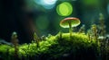 A Tiny Mushroom on a Mossy Ground