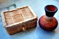 Tiny Navajo Vase and Box Royalty Free Stock Photo