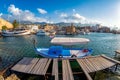 Tiny old boat moored in Kyrenia harbor. Cyprus