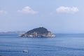 Tiny Palmaiola inlet has rocky and craggy cliffs and a lighthouse of 105 metres high. Province of Livorno, Tuscan archipelago,