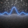 Tiny particles are scattered along the wave, suggesting a dynamic, abstract Royalty Free Stock Photo