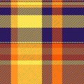 Tiny pattern fabric background, website vector seamless tartan. Mat check textile plaid texture in indigo and yellow colors Royalty Free Stock Photo