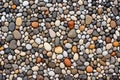 tiny pebble stone wall with uniformity Royalty Free Stock Photo