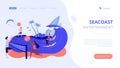 Summer beach activities concept landing page.