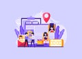 Tiny people human Resources, Recruitment Concept for web page, banner, presentation, social media, documents, cards Royalty Free Stock Photo