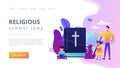 Religious summer camp concept landing page. Royalty Free Stock Photo