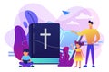 Religious summer camp concept vector illustration.