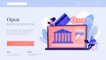 Open banking platform concept landing page. Royalty Free Stock Photo