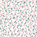 Tiny pink flowers pattern illustration Royalty Free Stock Photo