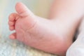 The tiny pink foot of newborn baby Royalty Free Stock Photo