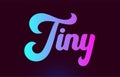 Tiny pink word text logo icon design for typography